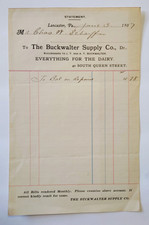 1907 The Buckwalter Supply Co. Billhead Invoice Lancaster, Pennsylvania picture