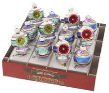 Christopher Radko Shiny Brite Christmas Ornaments NEW 1.75” Box Of 12  picture