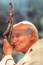 POPE JOHN PAUL II CATHEDRAL LUXEMBOURG CATHOLIC 1980S 4X6 POSTCARD PHOTO picture