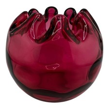 Fenton Cranberry Coin Dot Rose Bowl. picture
