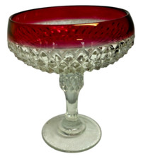 Vintage Indiana Glass Glass Cranberry Compote picture