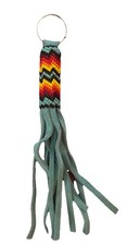 Beautiful Native American Lakota Sioux Beaded Key Chain Blue Yellow Orange picture