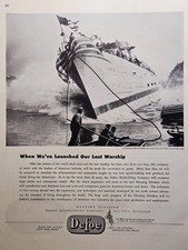 1945 Defoe Shipbuilding Co Bay City MI Print Ad - DE-698 USS Raby Launch picture