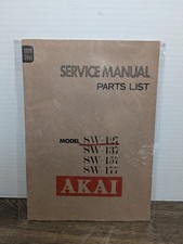 AKAI Model SW-127 137 157 177 Speaker System  Service Manual Parts List Original picture