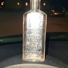FULLSON J. KIMPTON Embossed Clear Glass Medicine bottle Very Nice. picture