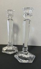 Pair of Crystal Cambridge Made In Germany Elegant Candleholders 8”H Vintage picture