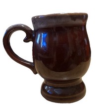 Vintage Brown Drip Glaze Stoneware Mug TAIWAN 1960s-1970s picture