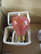 4 PACK Vintage NOS PHILIPS 25w 120V RED DECORATIVE BULB WITH Copper Base LB19 picture