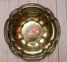 Beautiful Gorham Newport Silverplate Ornate Patterned Scalloped Bowl YB715 picture
