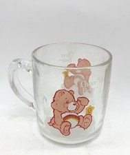 Care Bears Cheer Bear Glass Mug Vintage 1984 American Greetings Coffee Cup VTG picture