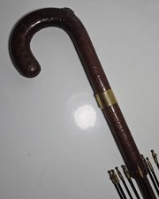 Hermes Very Rare Vermilion and Brown Leather System Umbrella, circa 1900 picture