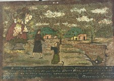 Mexican Antque Exvoto, Retablo, Painting on tin, Christian Painting  picture