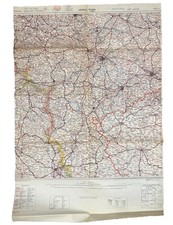 WWII Germany Road Map Leipzig Plzen Pilsen 1944 War Office Sheet 5 Vintage picture