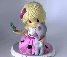 📱 Paw-dorable Memories🐾Precious Moments💖 HTF Girl w/ Cat & Phone 💞 picture