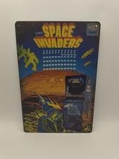 space invaders arcade poster Metal Tin Sign Retro Rustic Look Game Room New picture