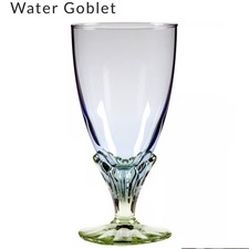 VTG One Bormioli Rocco Bahia Bi-color Glass Goblet Italy 7.5