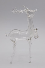 Vintage Silvestri Hand Blown Glass Deer w/ Bell Christmas Decoration w/ Box picture