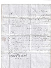 1845 Stampless Letter Revolutionary War Pension Emmitsburg MD Wax Seal picture