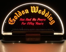 VTG 1940s Golden Wedding Whiskey Lighted Bar Sign Price Bros Reverse Glass PA picture