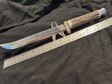 Special RARE COLT 45ACP Pistol Gun Bullet Stag USA Fixed Blade Knife Hand Made picture