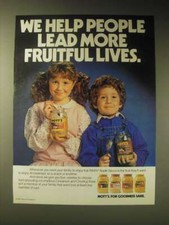 1989 Mott's Apple Sauce Ad - We help people lead more fruitful lives picture