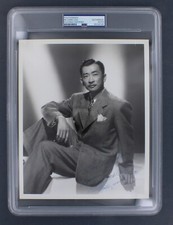 Richard Loo 1950 Hand Signed Photograph PSA Asian American Actor Photo Hollywood picture