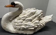 VINTAGE CERAMIC SWAN🦢18in. SEE PICTURES AND READ DESCRIPTION FOR DETAILS HEAVY picture