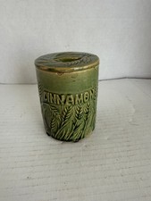 HULL Green Glazed Wheat Design Cinnamon Canister - Rare to Find With Lid picture