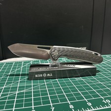 TwoSun TS380 Folding Knife Satin M390 Blade Titanium CF Handle NWB picture