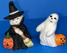 Vintage  Brinns Halloween Witch Porcelain & Midwest ceramic Ghost picture