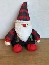 Vtg Department 56 Santa Claus Lumberjack Parachute Nylon Material Plush picture