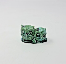 Vintage Ceramic Green Owl Figurine picture