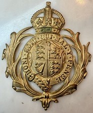 c1920s-30s British Colonial Police King's Crown Helmet Plate Badge 3.25in picture