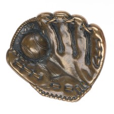 Retired James Avery bronze baseball/Softball glove belt buckle picture