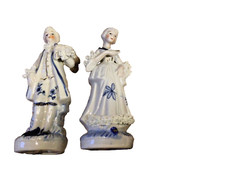 Vintage, Colonial Couple Porcelain, Blue and White 6