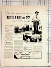 1937 Phoenix Mutual Retirement Income Plan Vintage Magazine Ad Ephemera picture