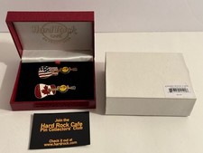 DETROIT 2004 USA CANADIAN FLAG FRIENDSHIP ACOUSTIC GUITAR Hard Rock Cafe PIN LE picture
