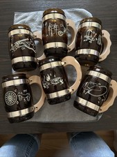 1950’s Siesta Ware Western Mugs, Set Of 6 picture