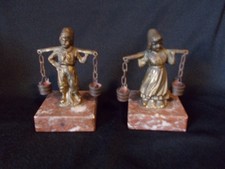 Antique Bronze Figures on Marble Bases Dutch Boy & Girl ANTWERPEN Belgium 4