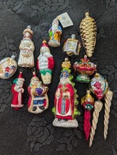 LOT 14  German Glass Christmas Ornaments. with (1) Christopher Radko.   picture