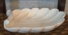 Vintage 1940's Abingdon Pottery CATSHALL Ivory Shell Dish Art Deco Scalloped  picture
