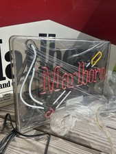 90s VINTAGE Marlboro Neon Light Tobacco Advertising Sign Cigarette picture