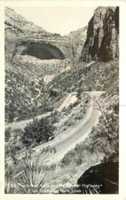 Utah Zion Great Arch Mt Carmel Highway Z-68 1940s RPPC Photo Postcard 22-2718 picture