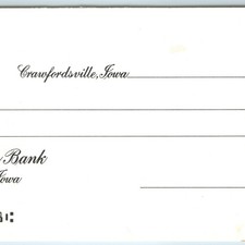 c1990s Crawfordsville Iowa Peoples Savings Bank Blank Check Business Banking 7W picture