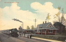 Danville Indiana scene at Big 4 Station antique pc DD7546 picture