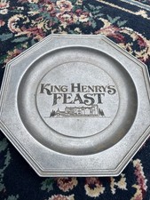 King Henry’s Feast Orlando Florida. Aluminum Plate Vintage 80's. Collectible. picture