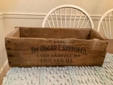Antique Oscar C Rixson Advertising Wooden Shipping Hardware Box Primitive 19x7 picture