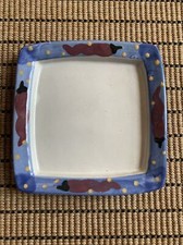 Stephen Kilborn Pottery Red Chile Small Square Plate Taos New Mexico picture