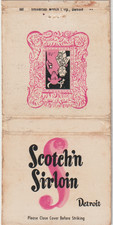 Scotch'n Sirloin DETROIT, MICH. Bobtail Matchbook Cover picture