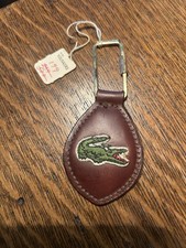 Vintage Izod Lacoste Leather Keychain Fob New With Tags NWT Deadstock Younkers picture